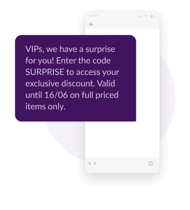 Via a messaging service provider, you can send marketing notifications via a mobile messaging channel.
